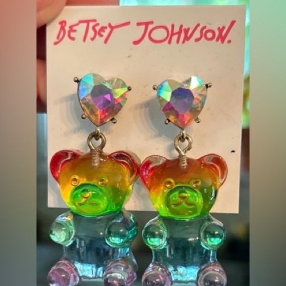 Betsey Johnson Jewelry - BETSEY JOHNSON Rainbow PRIDE LGBTQIA Gummy Bear Earrings Retired NEW NWT